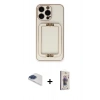 MARSİLYAN™- iPhone 13 Pro Max Kılıf Kozmos Minimal Prime - Siyah Bilvis 3D Cam Ekran Koruyucu + Pers Alüminyum Kamera Lens - LT