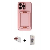 MARSİLYAN™- iPhone 13 Pro Max Kılıf Kozmos Minimal Prime - Siyah Bilvis 3D Cam Ekran Koruyucu + Pers Alüminyum Kamera Lens - KI