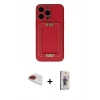 MARSİLYAN™- iPhone 13 Pro Max Kılıf Kozmos Minimal Prime - Siyah Bilvis 3D Cam Ekran Koruyucu + Pers Alüminyum Kamera Lens - KI