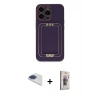 MARSİLYAN™- iPhone 13 Pro Max Kılıf Kozmos Minimal Prime - Siyah Bilvis 3D Cam Ekran Koruyucu + Pers Alüminyum Kamera Lens - LT