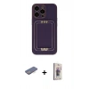 MARSİLYAN™- iPhone 13 Pro Max Kılıf Kozmos Minimal Prime - Siyah Bilvis 3D Cam Ekran Koruyucu + Renkli Kamera Lens Koruma Cam - MI