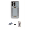 MARSİLYAN™- iPhone 13 Pro Max Kılıf Kozmos Minimal Prime - Siyah Bilvis 3D Cam Ekran Koruyucu + Renkli Kamera Lens Koruma Cam - SI