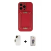 MARSİLYAN™- iPhone 13 Pro Max Kılıf Kozmos Minimal Prime - Siyah Bilvis 3D Cam Ekran Koruyucu + Shine Kamera Lens - GD