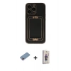 MARSİLYAN™- iPhone 13 Pro Max Kılıf Kozmos Minimal Prime - Siyah Bilvis 3D Cam Ekran Koruyucu + Shine Kamera Lens Koruma Cam - PE
