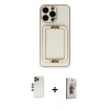 MARSİLYAN™- iPhone 13 Pro Max Kılıf Kozmos Minimal Prime - Siyah Bilvis 3D Cam Ekran Koruyucu + Shine Kamera Lens - GD