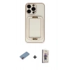 MARSİLYAN™- iPhone 13 Pro Max Kılıf Kozmos Minimal Prime - Siyah Bilvis 3D Cam Ekran Koruyucu + Shine Kamera Lens Koruma Cam - PE