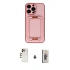 MARSİLYAN™- iPhone 13 Pro Max Kılıf Kozmos Minimal Prime - Siyah Bilvis 3D Cam Ekran Koruyucu + Shine Kamera Lens - GD