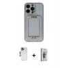 MARSİLYAN™- iPhone 13 Pro Max Kılıf Kozmos Minimal Prime - Siyah Bilvis 3D Cam Ekran Koruyucu + Shine Kamera Lens - GD