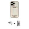 MARSİLYAN™- iPhone 13 Pro Max Kılıf Kozmos Minimal Prime - Siyah Bilvis 3D Cam Ekran Koruyucu + Pers Alüminyum Kamera Lens - SABE