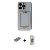 MARSİLYAN™- iPhone 13 Pro Max Kılıf Kozmos Minimal Prime - Siyah Bilvis 3D Cam Ekran Koruyucu + Renkli Kamera Lens Koruma Cam - TU