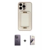 MARSİLYAN™- iPhone 13 Pro Max Kılıf Kozmos Minimal Prime - Siyah Bilvis 3D Mat Cam Ekran Koruyucu + Neon Fosforlu Kamera Lens - BZ