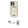 MARSİLYAN™- iPhone 13 Pro Max Kılıf Kozmos Minimal Prime - Siyah Bilvis 3D Mat Cam Ekran Koruyucu + Pers Alüminyum Kamera Lens - GD