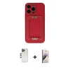 MARSİLYAN™- iPhone 13 Pro Max Kılıf Kozmos Minimal Prime - Siyah Bilvis 3D Mat Cam Ekran Koruyucu + Shine Kamera Lens - GD