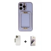 MARSİLYAN™- iPhone 13 Pro Max Kılıf Kozmos Minimal Prime - Siyah Bilvis 3D Mat Cam Ekran Koruyucu + Shine Kamera Lens - GD