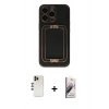 MARSİLYAN™- iPhone 13 Pro Max Kılıf Kozmos Minimal Prime - Siyah Bilvis 3D Mat Cam Ekran Koruyucu + Shine Kamera Lens - GD