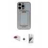 MARSİLYAN™- iPhone 13 Pro Max Kılıf Kozmos Minimal Prime - Siyah Bilvis 3D Mat Cam Ekran Koruyucu + Pers Alüminyum Kamera Lens - KI