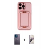 MARSİLYAN™- iPhone 13 Pro Max Kılıf Kozmos Minimal Prime - Siyah Bilvis 3D Mat Cam Ekran Koruyucu + Neon Fosforlu Kamera Lens - MI