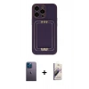 MARSİLYAN™- iPhone 13 Pro Max Kılıf Kozmos Minimal Prime - Siyah Bilvis 3D Mat Cam Ekran Koruyucu + Neon Fosforlu Kamera Lens - MI