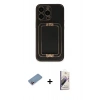 MARSİLYAN™- iPhone 13 Pro Max Kılıf Kozmos Minimal Prime - Siyah Bilvis 3D Mat Cam Ekran Koruyucu + Shine Kamera Lens Koruma Cam - PE