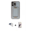 MARSİLYAN™- iPhone 13 Pro Max Kılıf Kozmos Minimal Prime - Siyah Bilvis 3D Mat Cam Ekran Koruyucu + Pers Alüminyum Kamera Lens - LT