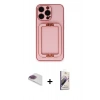 MARSİLYAN™- iPhone 13 Pro Max Kılıf Kozmos Minimal Prime - Siyah Bilvis 3D Mat Cam Ekran Koruyucu + Pers Alüminyum Kamera Lens - GI