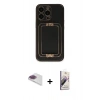 MARSİLYAN™- iPhone 13 Pro Max Kılıf Kozmos Minimal Prime - Siyah Bilvis 3D Mat Cam Ekran Koruyucu + Pers Alüminyum Kamera Lens - GI