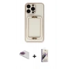 MARSİLYAN™- iPhone 13 Pro Max Kılıf Kozmos Minimal Prime - Siyah Bilvis 3D Mat Cam Ekran Koruyucu + Pers Alüminyum Kamera Lens - GI