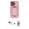 MARSİLYAN™- iPhone 13 Pro Max Kılıf Kozmos Minimal Prime - Siyah Bilvis 3D Mat Cam Ekran Koruyucu + Pers Alüminyum Kamera Lens - LT