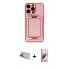 MARSİLYAN™- iPhone 13 Pro Max Kılıf Kozmos Minimal Prime - Siyah Bilvis 3D Mat Cam Ekran Koruyucu + Rainbow Kamera Lens Koruma Cam - BZ