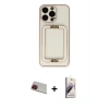 MARSİLYAN™- iPhone 13 Pro Max Kılıf Kozmos Minimal Prime - Siyah Bilvis 3D Mat Cam Ekran Koruyucu + Rainbow Kamera Lens Koruma Cam - KI