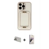 MARSİLYAN™- iPhone 13 Pro Max Kılıf Kozmos Minimal Prime - Siyah Bilvis 3D Mat Cam Ekran Koruyucu + Rainbow Kamera Lens Koruma Cam - BZ