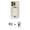 MARSİLYAN™- iPhone 13 Pro Max Kılıf Kozmos Minimal Prime - Siyah Bilvis 3D Mat Cam Ekran Koruyucu + Rainbow Kamera Lens Koruma Cam - MI