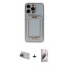 MARSİLYAN™- iPhone 13 Pro Max Kılıf Kozmos Minimal Prime - Siyah Bilvis 3D Mat Cam Ekran Koruyucu + Rainbow Kamera Lens Koruma Cam - MI