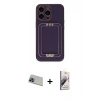 MARSİLYAN™- iPhone 13 Pro Max Kılıf Kozmos Minimal Prime - Siyah Bilvis 3D Mat Cam Ekran Koruyucu + Rainbow Kamera Lens Koruma Cam - MI