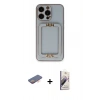 MARSİLYAN™- iPhone 13 Pro Max Kılıf Kozmos Minimal Prime - Siyah Bilvis 3D Mat Cam Ekran Koruyucu + Renkli Kamera Lens Koruma Cam - TU