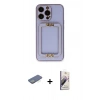 MARSİLYAN™- iPhone 13 Pro Max Kılıf Kozmos Minimal Prime - Siyah Bilvis 3D Mat Cam Ekran Koruyucu + Renkli Kamera Lens Koruma Cam - YL
