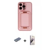 MARSİLYAN™- iPhone 13 Pro Max Kılıf Kozmos Minimal Prime - Siyah Bilvis 3D Mat Cam Ekran Koruyucu + Renkli Kamera Lens Koruma Cam - YL