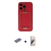MARSİLYAN™- iPhone 13 Pro Max Kılıf Kozmos Minimal Prime - Siyah Bilvis 3D Mat Cam Ekran Koruyucu + Renkli Kamera Lens Koruma Cam - TU