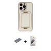 MARSİLYAN™- iPhone 13 Pro Max Kılıf Kozmos Minimal Prime - Siyah Bilvis 3D Mat Cam Ekran Koruyucu + Renkli Kamera Lens Koruma Cam - SI