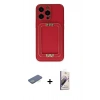 MARSİLYAN™- iPhone 13 Pro Max Kılıf Kozmos Minimal Prime - Siyah Bilvis 3D Mat Cam Ekran Koruyucu + Renkli Kamera Lens Koruma Cam - YL