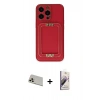 MARSİLYAN™- iPhone 13 Pro Max Kılıf Kozmos Minimal Prime - Siyah Bilvis 3D Mat Cam Ekran Koruyucu + Rose Gold Rainbow Kamera Lens Koruma Cam