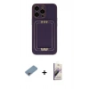 MARSİLYAN™- iPhone 13 Pro Max Kılıf Kozmos Minimal Prime - Siyah Bilvis 3D Mat Cam Ekran Koruyucu + Shine Kamera Lens Koruma Cam - GI