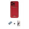 MARSİLYAN™- iPhone 13 Pro Max Kılıf Kozmos Minimal Prime - Siyah Bilvis 3D Mat Cam Ekran Koruyucu + Shine Kamera Lens Koruma Cam - GI