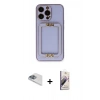 MARSİLYAN™- iPhone 13 Pro Max Kılıf Kozmos Minimal Prime - Siyah Bilvis 3D Mat Cam Ekran Koruyucu + Pers Alüminyum Kamera Lens - SABE