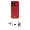 MARSİLYAN™- iPhone 13 Pro Max Kılıf Kozmos Minimal Prime - Siyah Bilvis 3D Mat Cam Ekran Koruyucu + Pers Alüminyum Kamera Lens - SABE