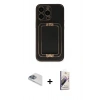 MARSİLYAN™- iPhone 13 Pro Max Kılıf Kozmos Minimal Prime - Siyah Bilvis 3D Mat Cam Ekran Koruyucu + Pers Alüminyum Kamera Lens - SABE