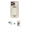 MARSİLYAN™- iPhone 13 Pro Max Kılıf Kozmos Minimal Prime - Siyah Bilvis 3D Mat Cam Ekran Koruyucu + Pers Alüminyum Kamera Lens - SABE