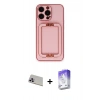 MARSİLYAN™- iPhone 13 Pro Max Kılıf Kozmos Minimal Prime - Siyah Bilvis 5in1 3D Magic Cam Ekran Koruyucu + Rainbow Kamera Lens Koruma Cam - MR