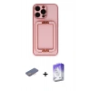 MARSİLYAN™- iPhone 13 Pro Max Kılıf Kozmos Minimal Prime - Siyah Bilvis 5in1 3D Magic Cam Ekran Koruyucu + Renkli Kamera Lens Koruma Cam - PE