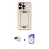 MARSİLYAN™- iPhone 13 Pro Max Kılıf Kozmos Minimal Prime - Siyah Bilvis 5in1 3D Magic Cam Ekran Koruyucu + Pers Alüminyum Kamera Lens - KI